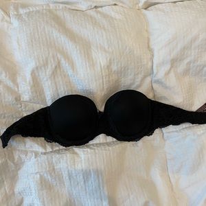 Victoria’s Secret Black Lace Strapless Bra